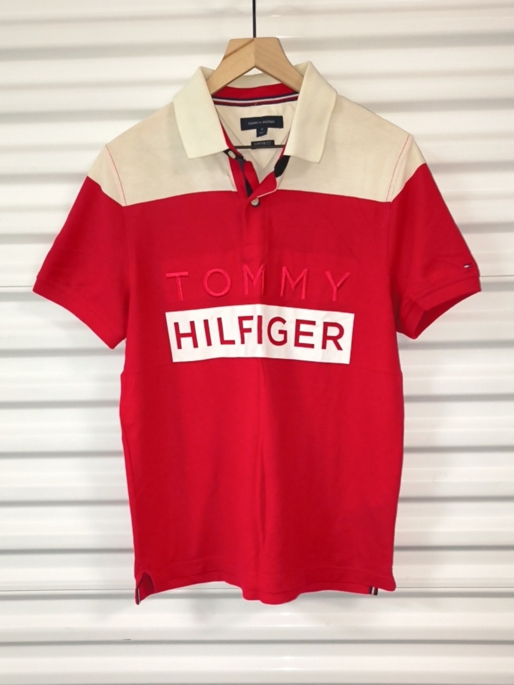 Tommy Hilfiger Wicking Custom Fit Pique Polo Red Shirt Men's Size M